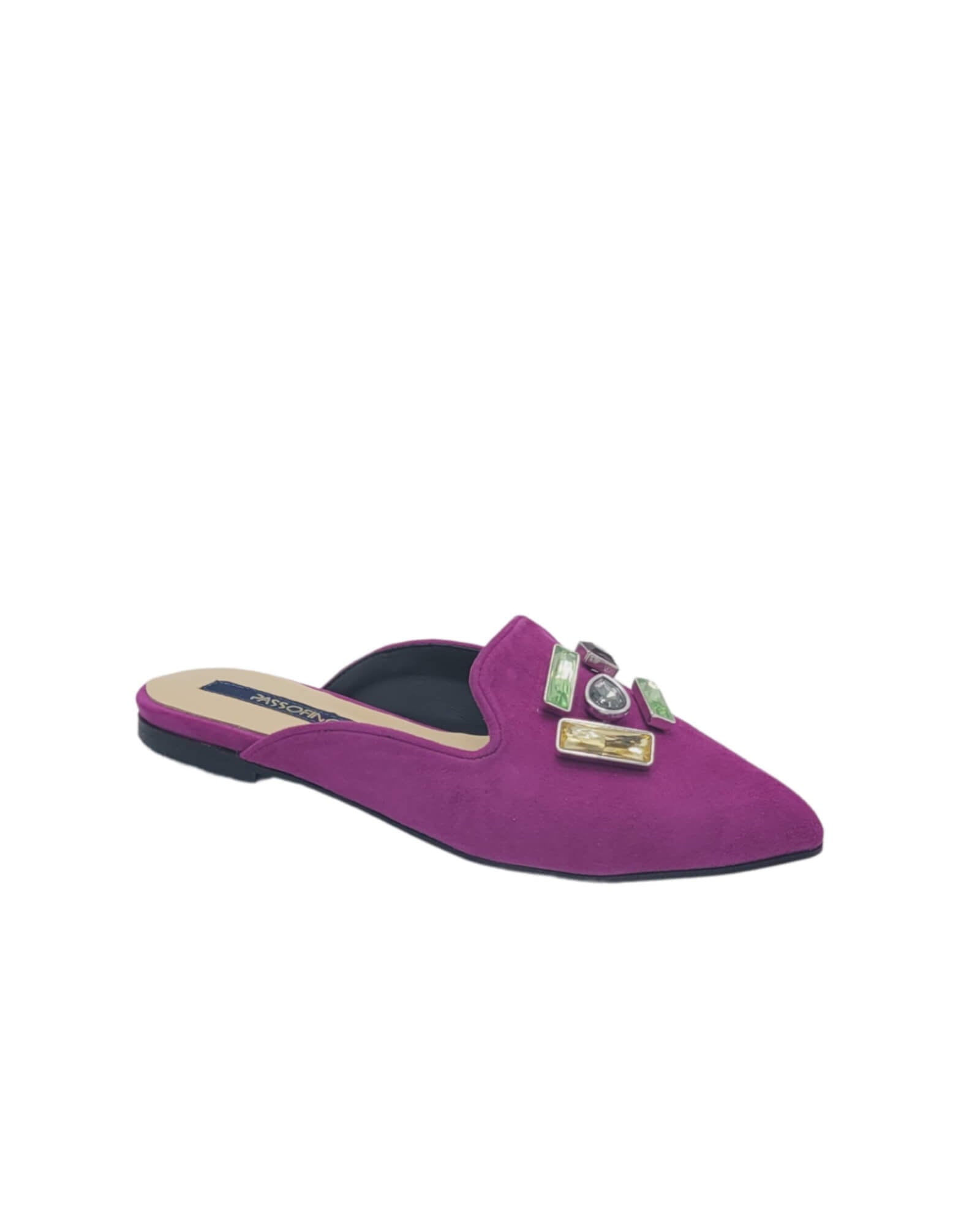 Saboti dama Glamour Fuchsia cu aplicatii