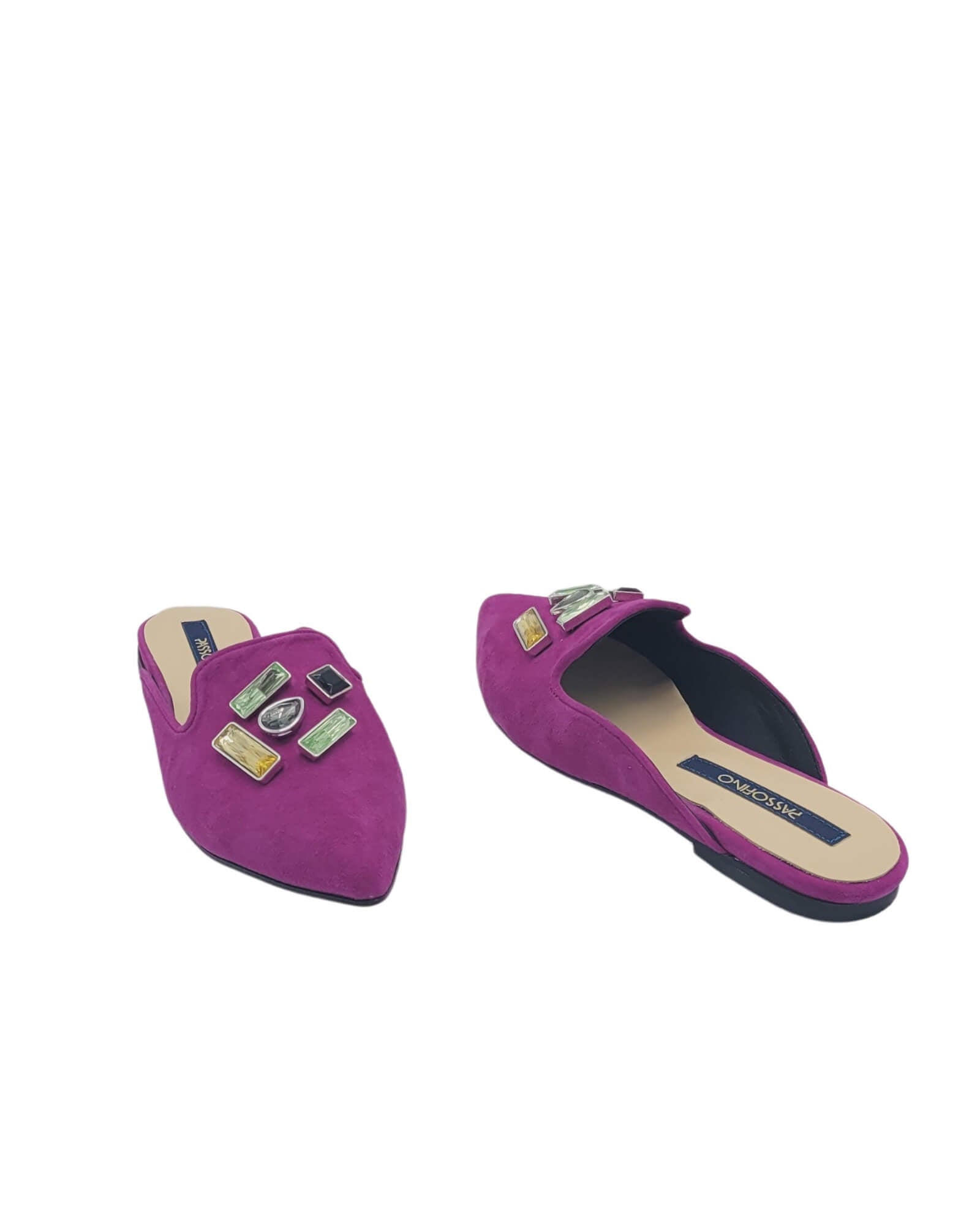 Saboti dama Glamour Fuchsia cu aplicatii