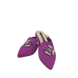 Saboti dama Glamour Fuchsia cu aplicatii