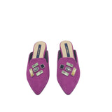 Saboti dama Glamour Fuchsia cu aplicatii
