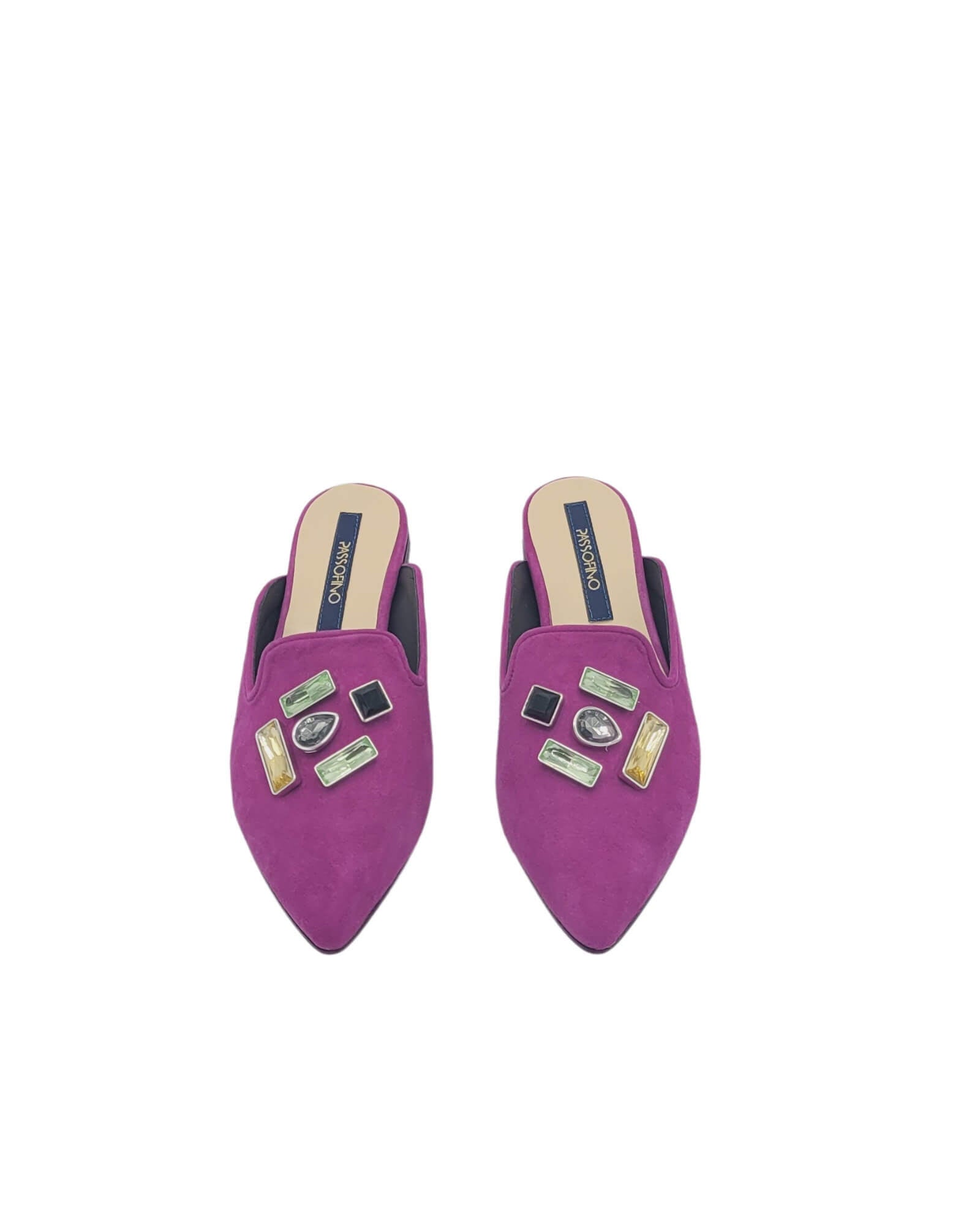 Saboti dama Glamour Fuchsia cu aplicatii