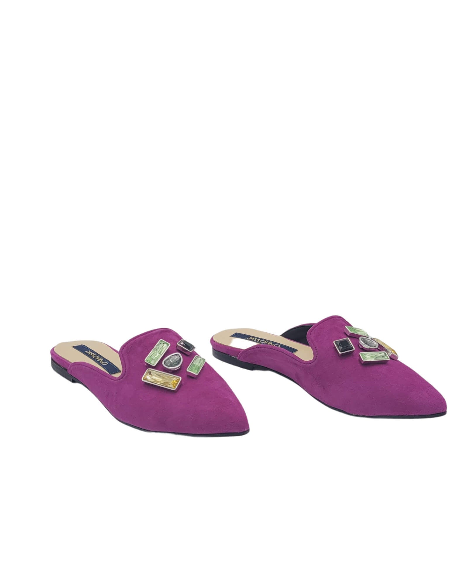 Saboti dama Glamour Fuchsia cu aplicatii