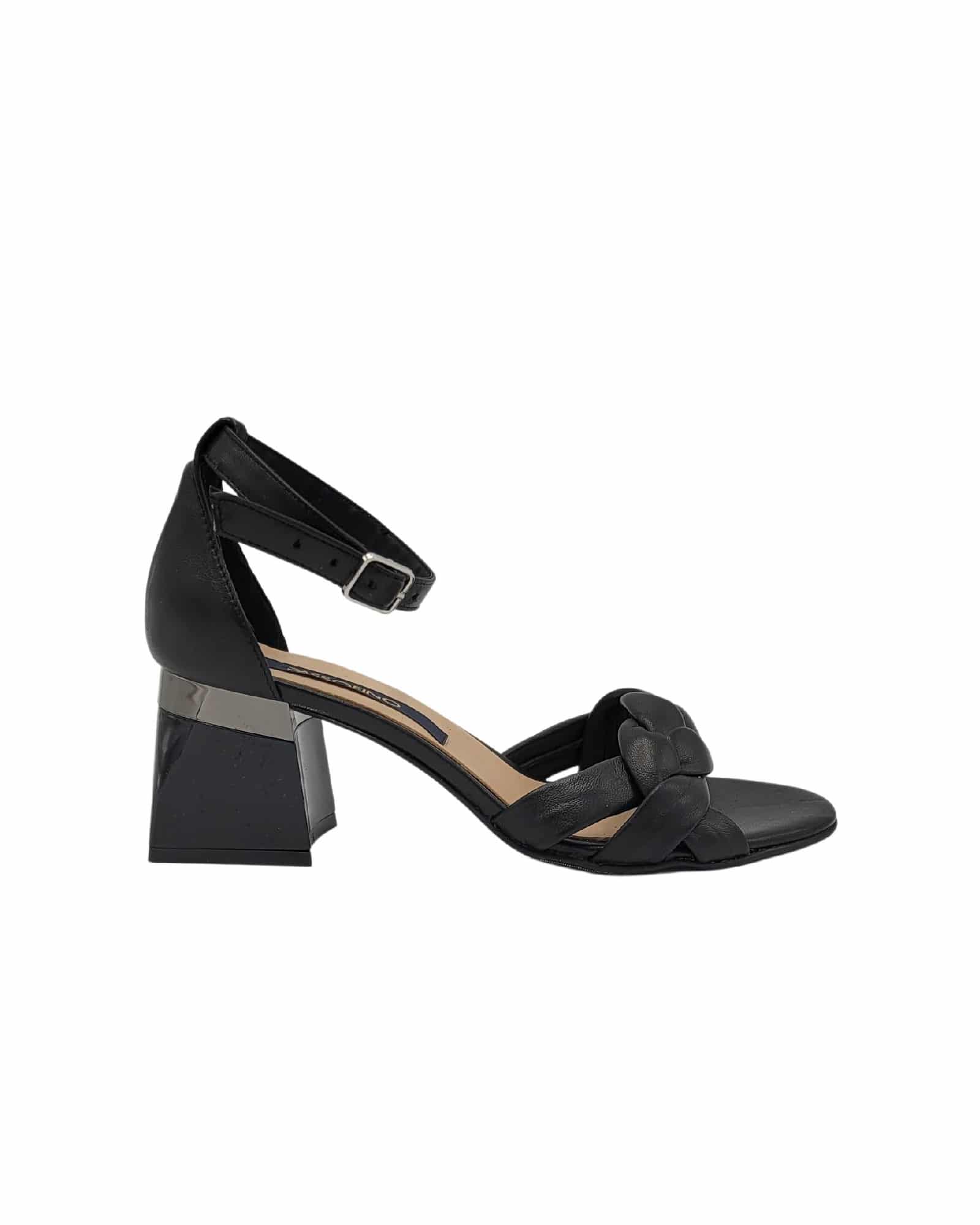 Sandale bareta impletita si staif Angela BlackLeather
