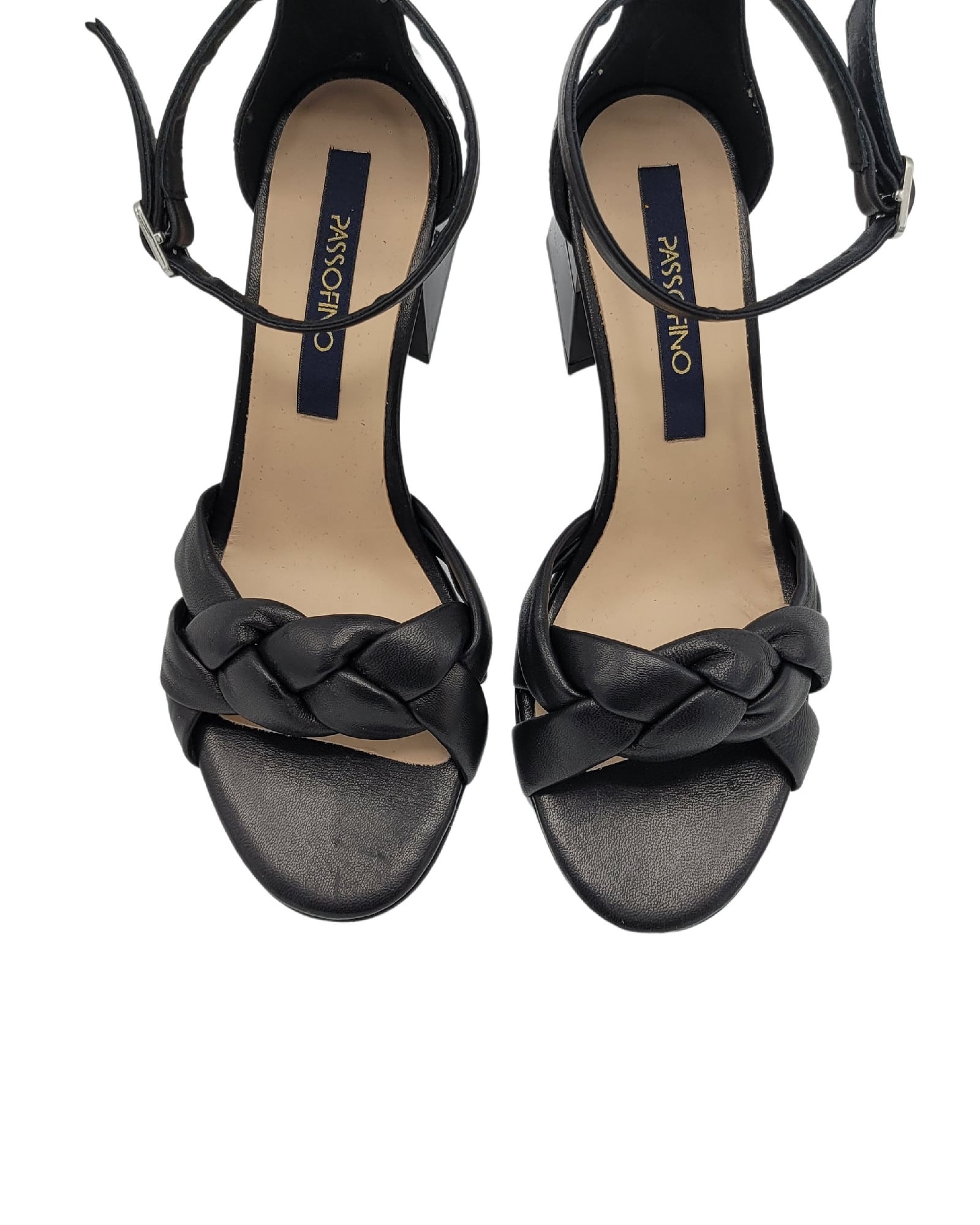 Sandale bareta impletita si staif Angela BlackLeather