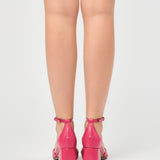 Sandale bareta impletita si staif Angela Fucsia