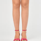 Sandale bareta impletita si staif Angela Fucsia