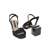 Sandale cu bareta impletita Asteria Black