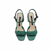 Sandale cu bareta impletita Asteria Green