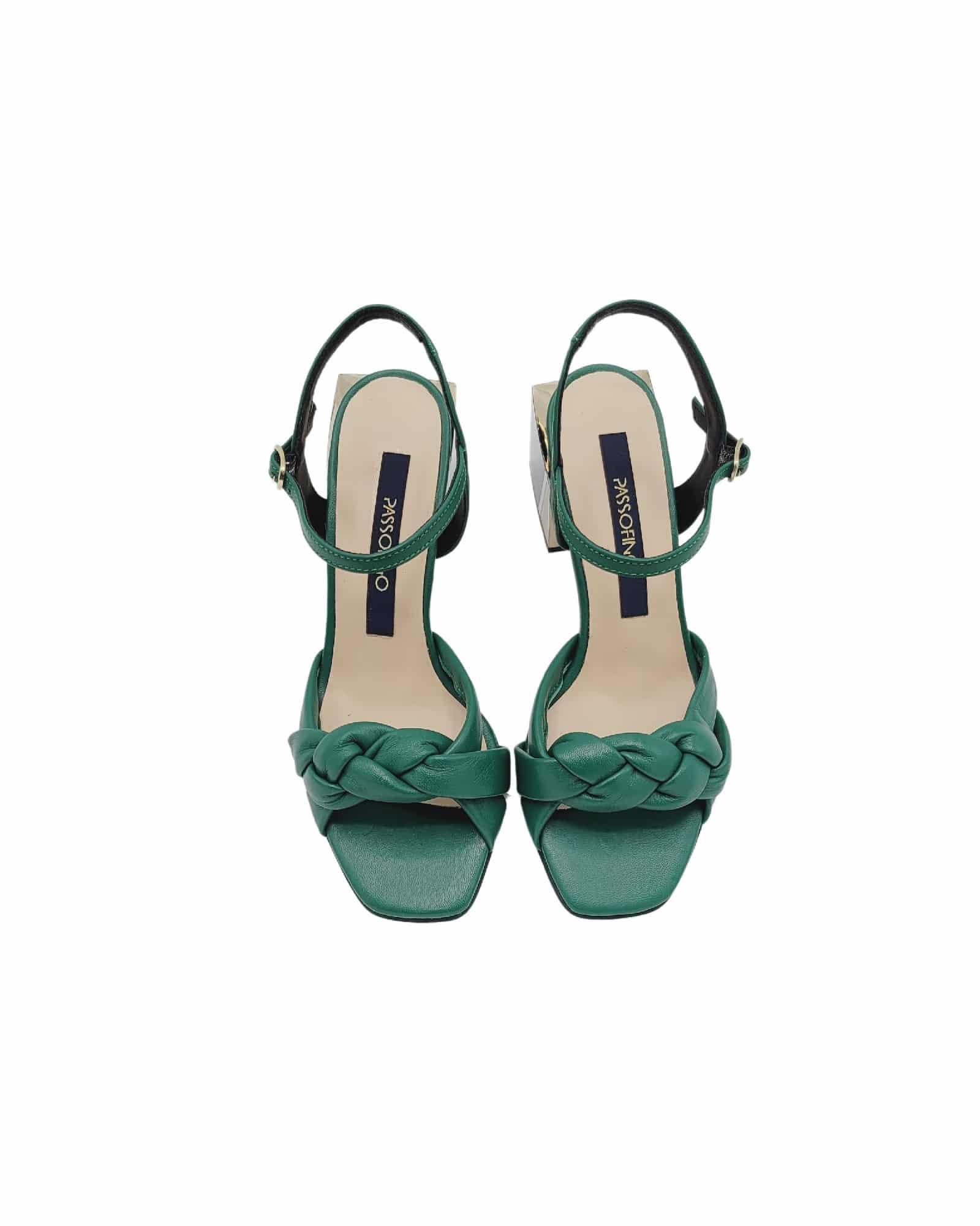 Sandale cu bareta impletita Asteria Green