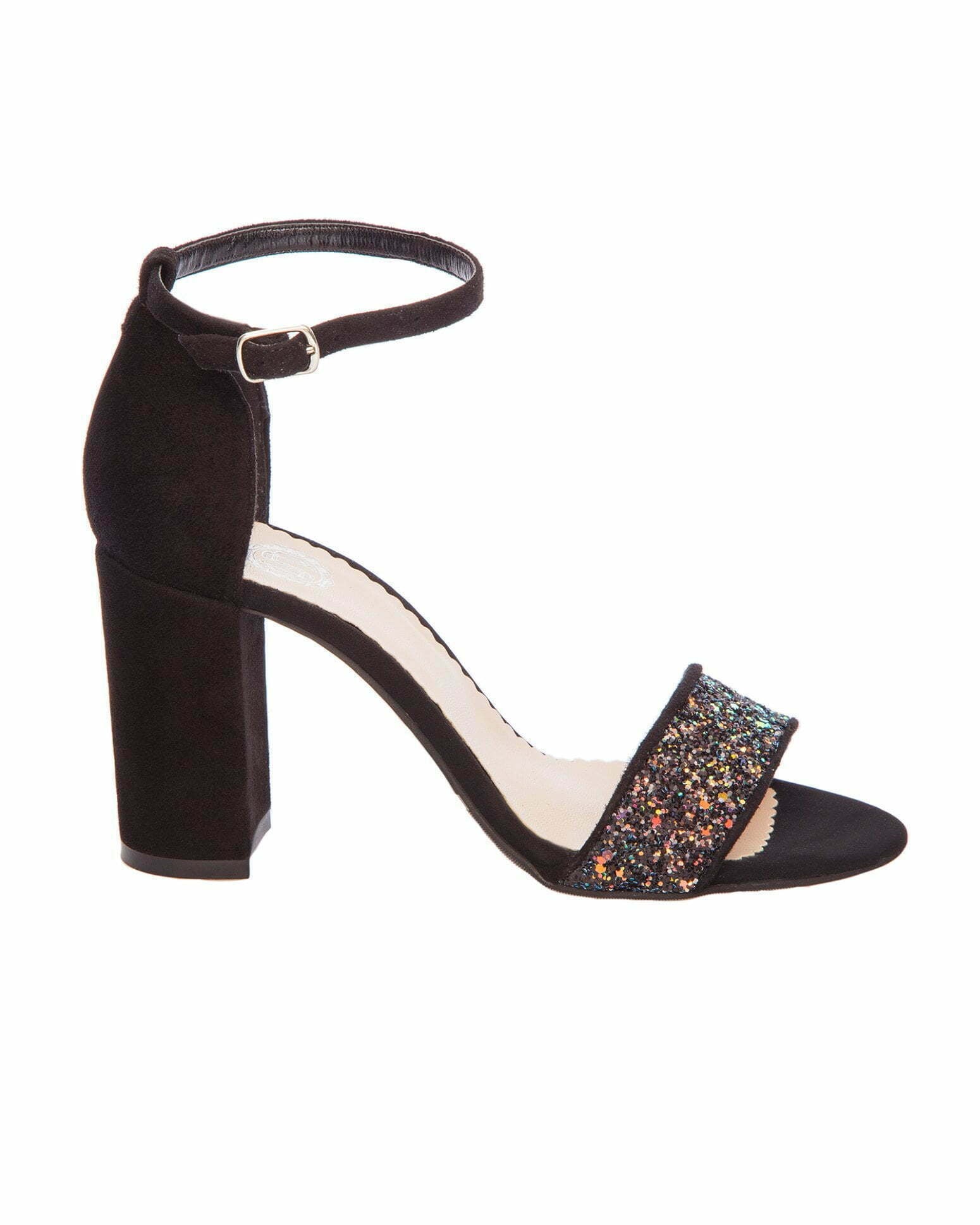 Sandale cu bareta pe glezna din glitter