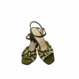 Sandale cu barete impletite PF310-10 olive