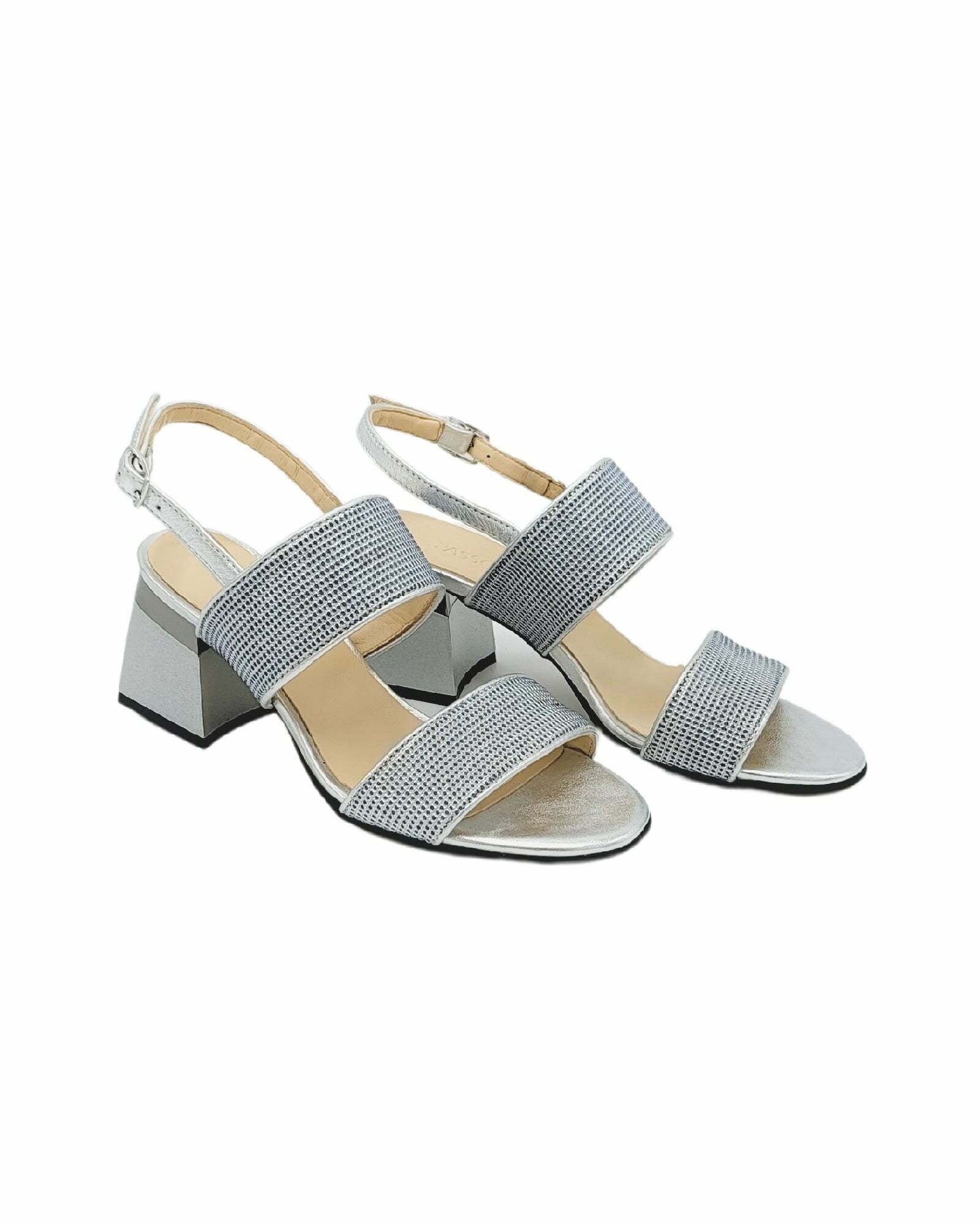 Sandale cu barete late PF300-4 silver