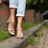 Sandale cu capse Atena Nude