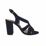 Sandale cu toc din piele intoarsa Victoria Black