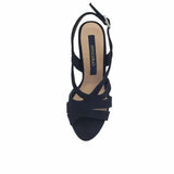 Sandale cu toc din piele intoarsa Victoria Black