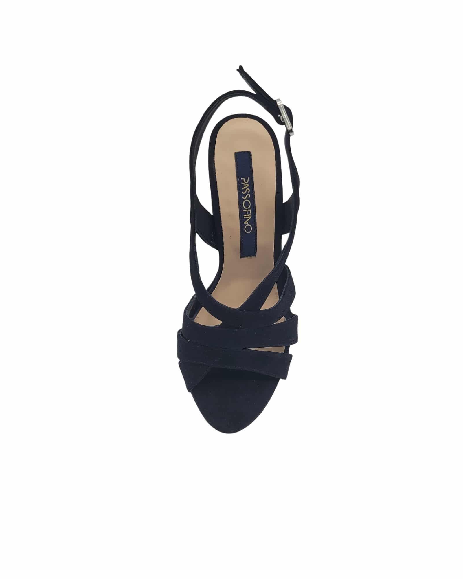 Sandale cu toc din piele intoarsa Victoria Black