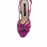 Sandale cu toc din piele intoarsa Victoria Fuchsia