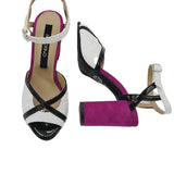 Sandale cu toc imbracat Leomi Fuchsia