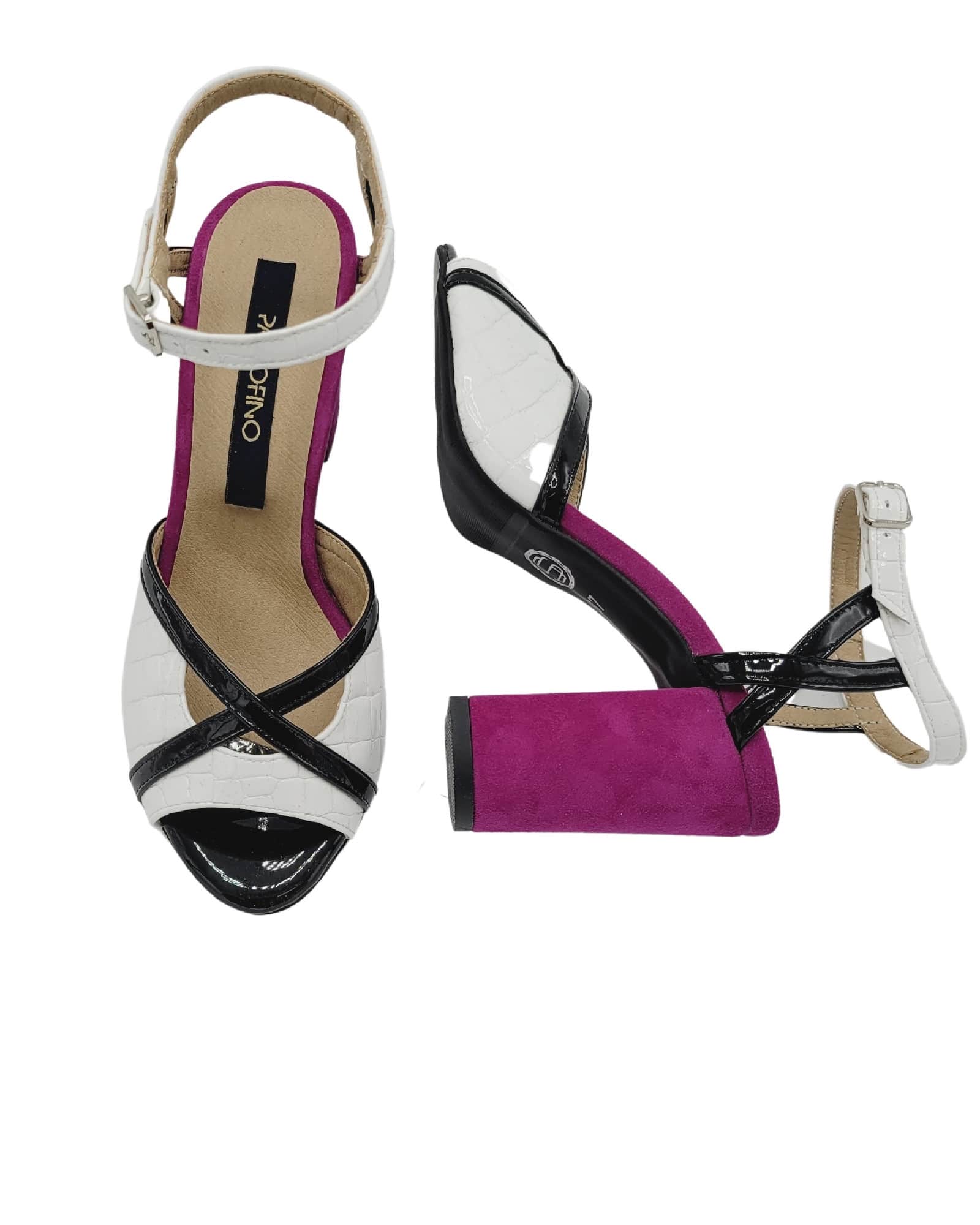 Sandale cu toc imbracat Leomi Fuchsia
