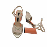 Sandale cu toc imbracat Leomi Peach