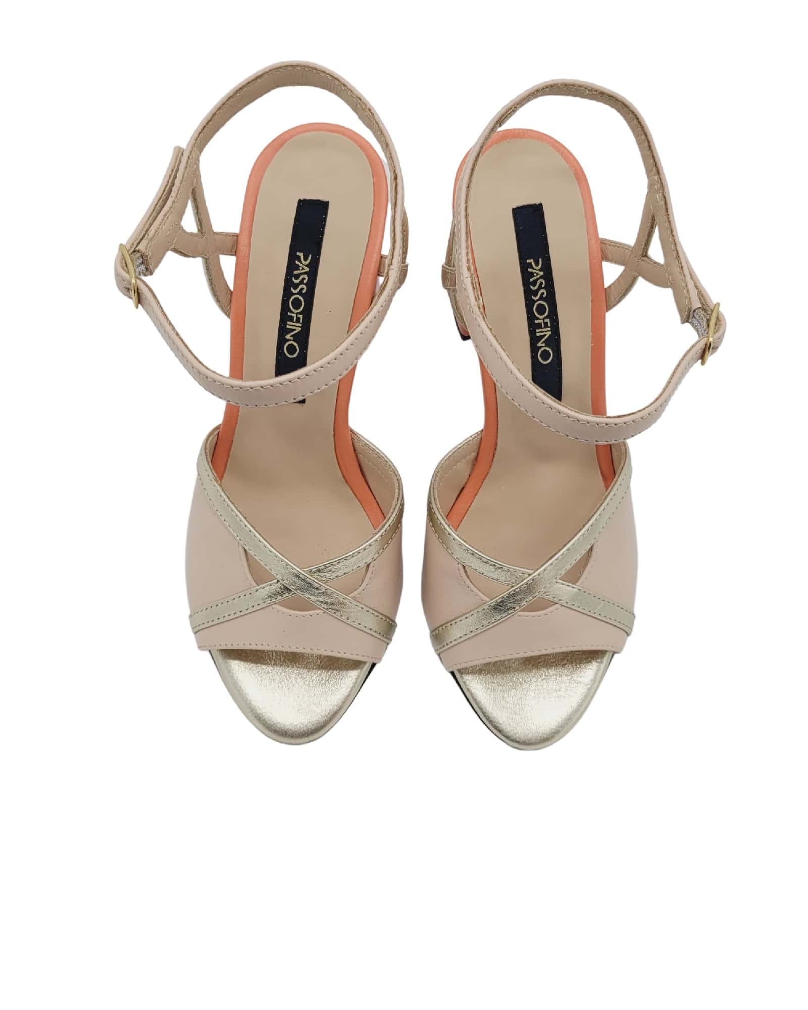 Sandale cu toc imbracat Leomi Peach