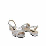 Sandale cu toc jos Giza Silver