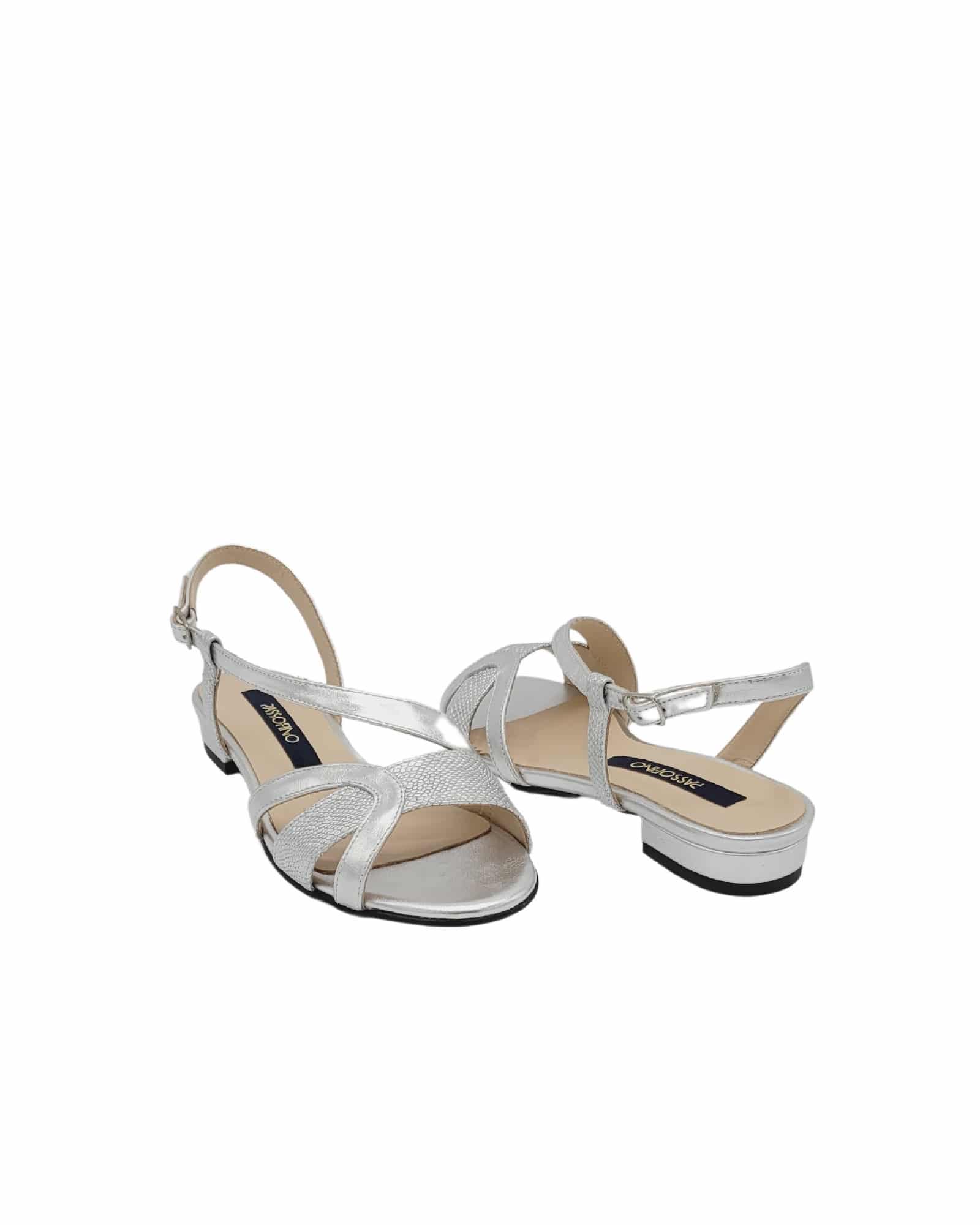 Sandale cu toc jos Giza Silver