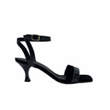 Sandale cu toc jos si barete soft PF246 negru