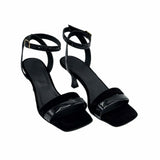 Sandale cu toc jos si barete soft PF246 negru