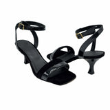 Sandale cu toc jos si barete soft PF246 negru