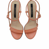 Sandale cu toc si barete subtiri Peach