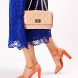 Sandale elegante Crystal Peach