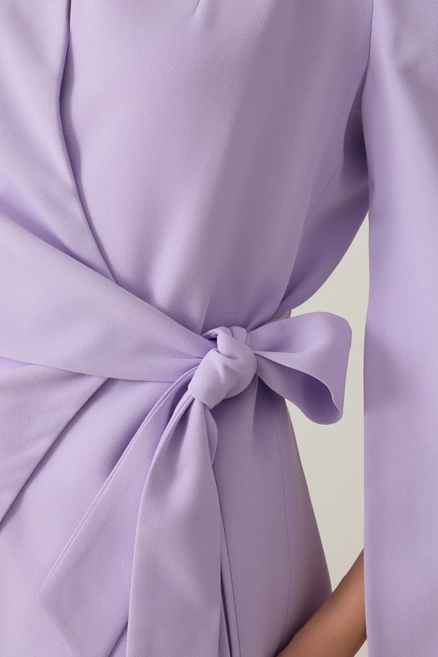 Sacou Elegant Cu Decolteu Asimetric Si Cordon In Talie
