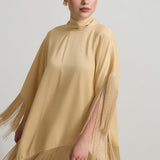 Set Crem Satin Cu Franjuri