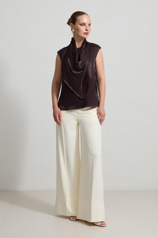 Bluza Din Satin Ciocolatiu
