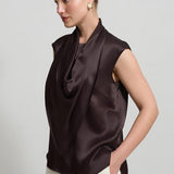 Bluza Din Satin Ciocolatiu