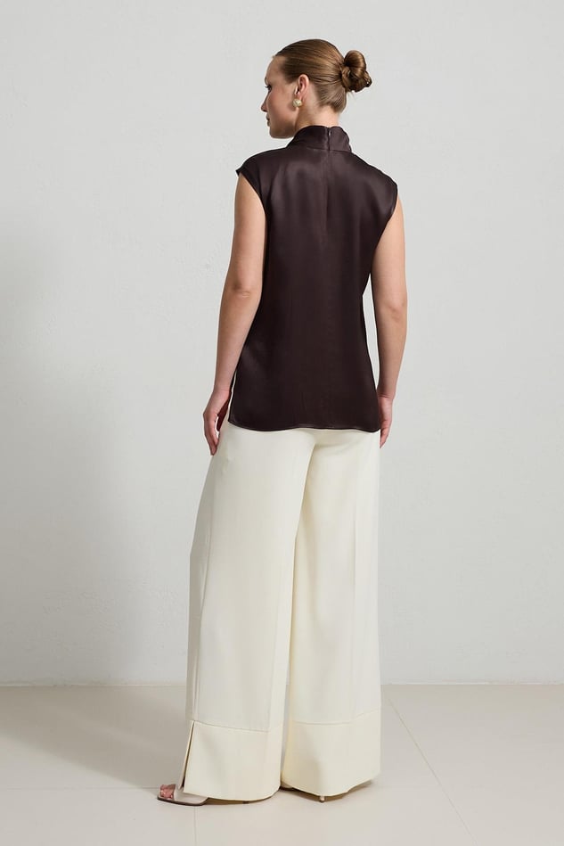 Bluza Din Satin Ciocolatiu