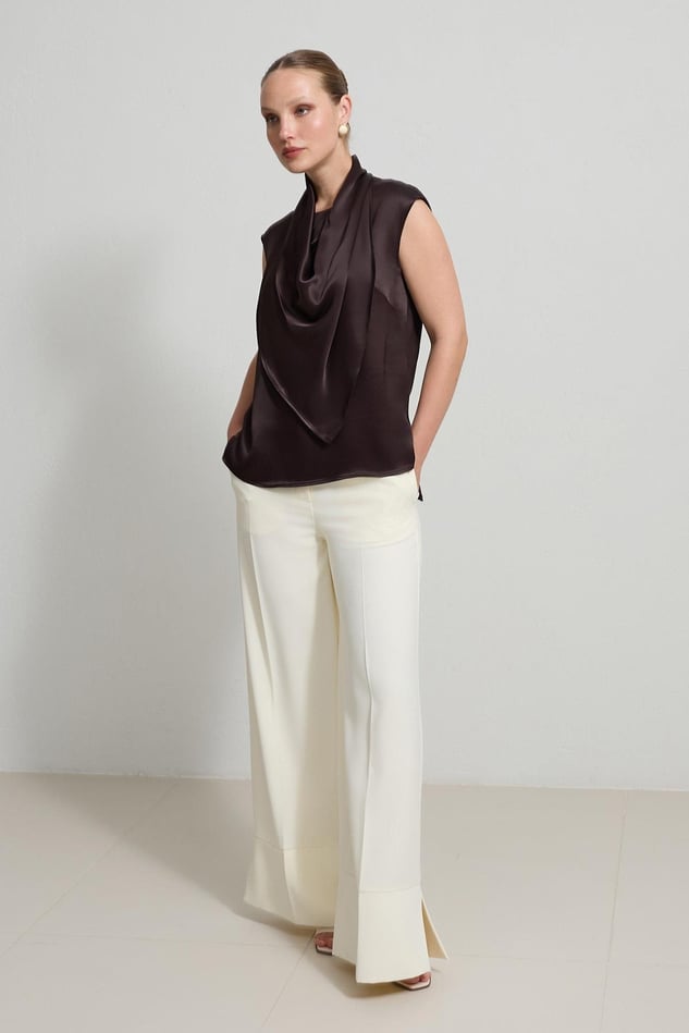 Bluza Din Satin Ciocolatiu