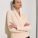 Bluza Nude Cu Guler In V Si Aspect Incretit