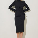Rochie Neagra Cu Maneca Lunga