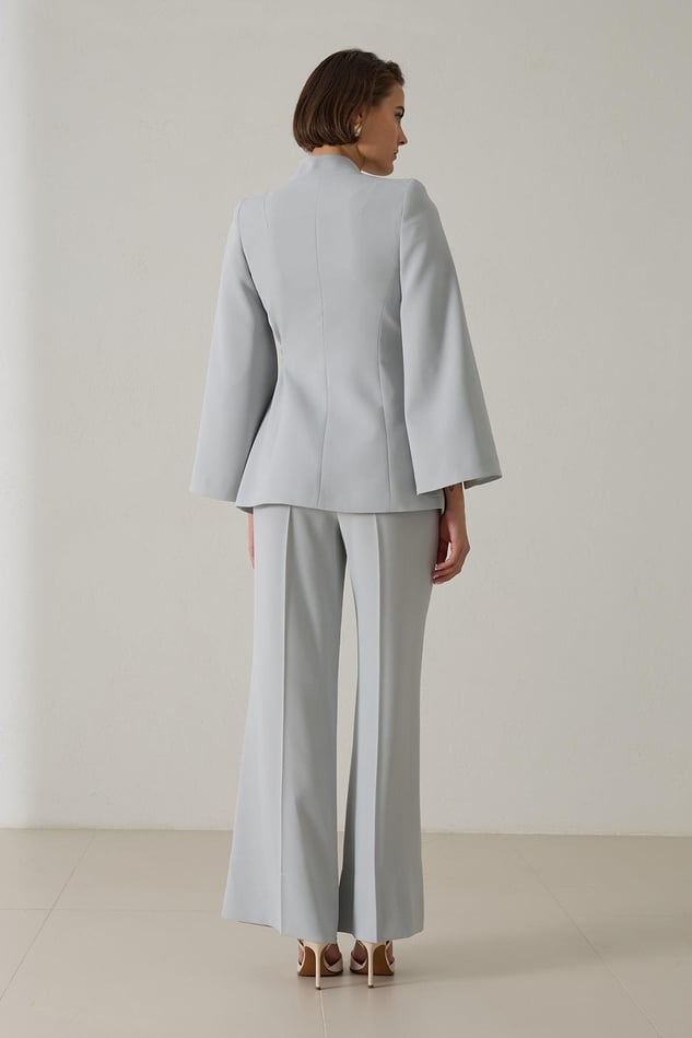 Costum Elegant Asimetric Gri
