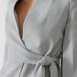 Costum Elegant Asimetric Gri
