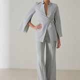 Costum Elegant Asimetric Gri