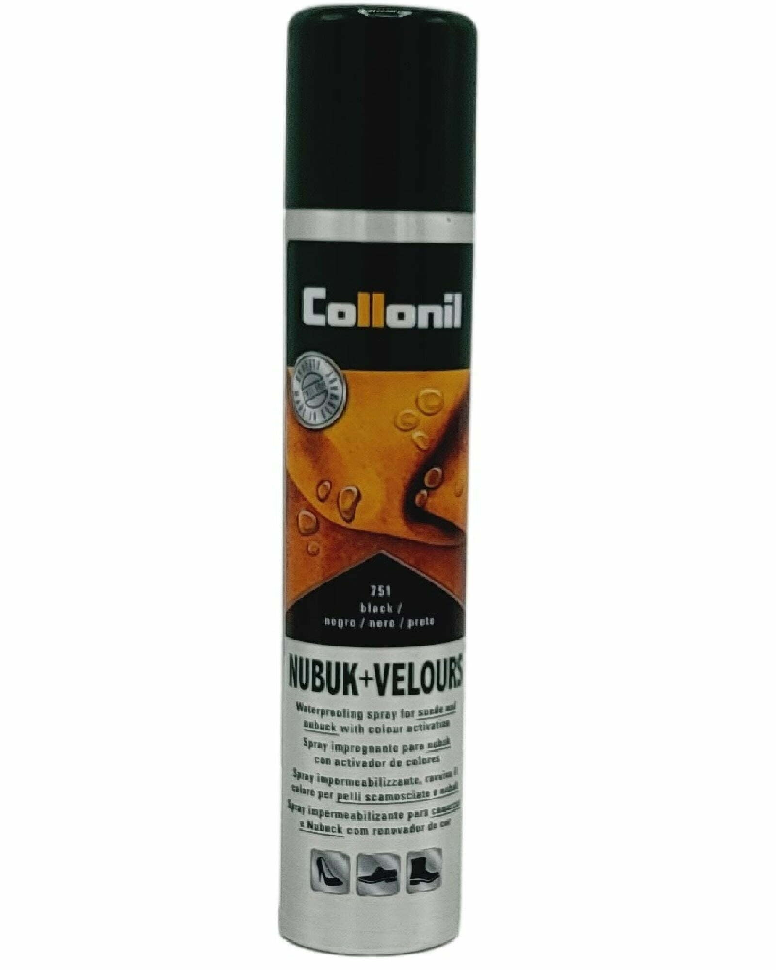 Spray renovator si impregnare piele intoarsa Collonil Nubuk + Velours | negru