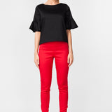 Top negru cu volane