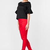 Top negru cu volane