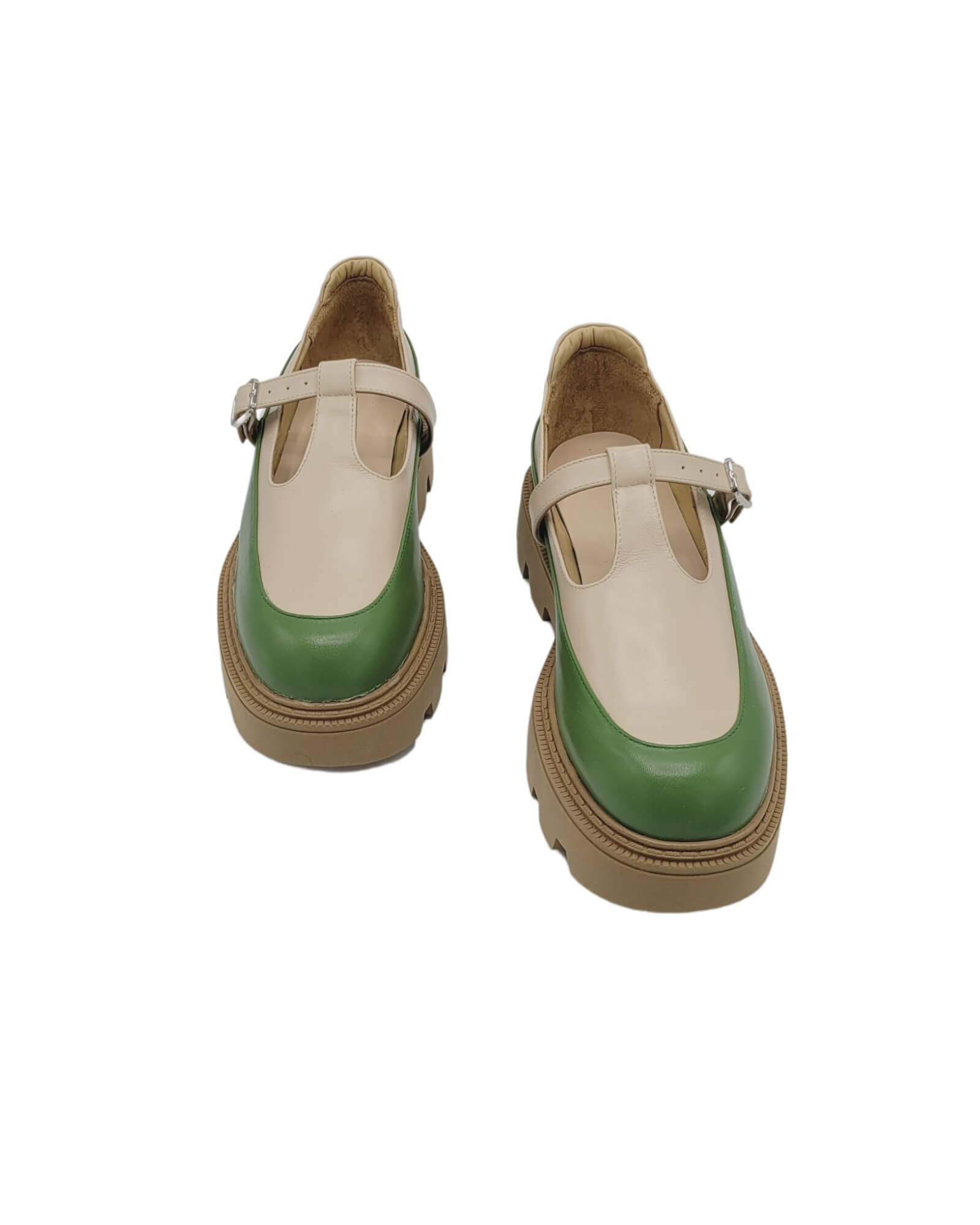 Pantofi cu catarama PfAsia2 aloe-beige
