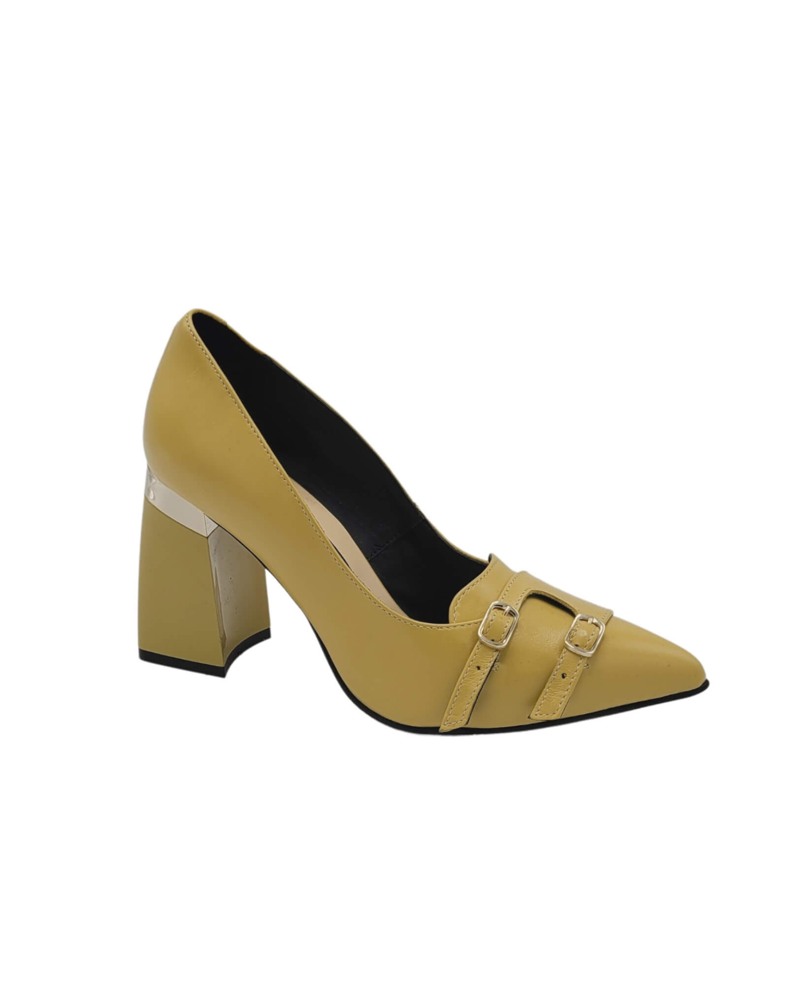 Pantofi eleganti cu doua catarame Venetia Yellow