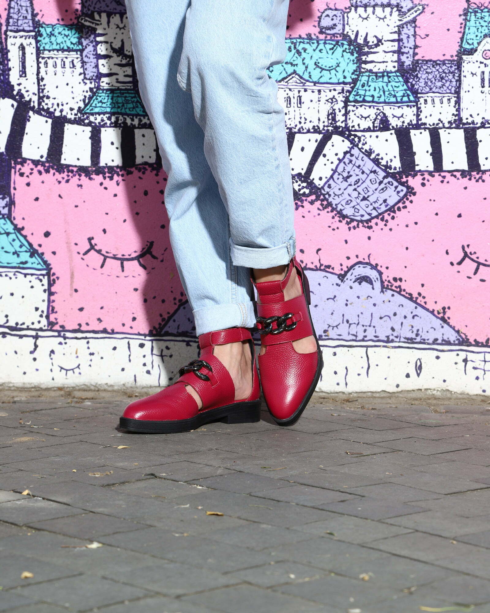 Pantofi trendy cu talpa joasa Ramina Magenta