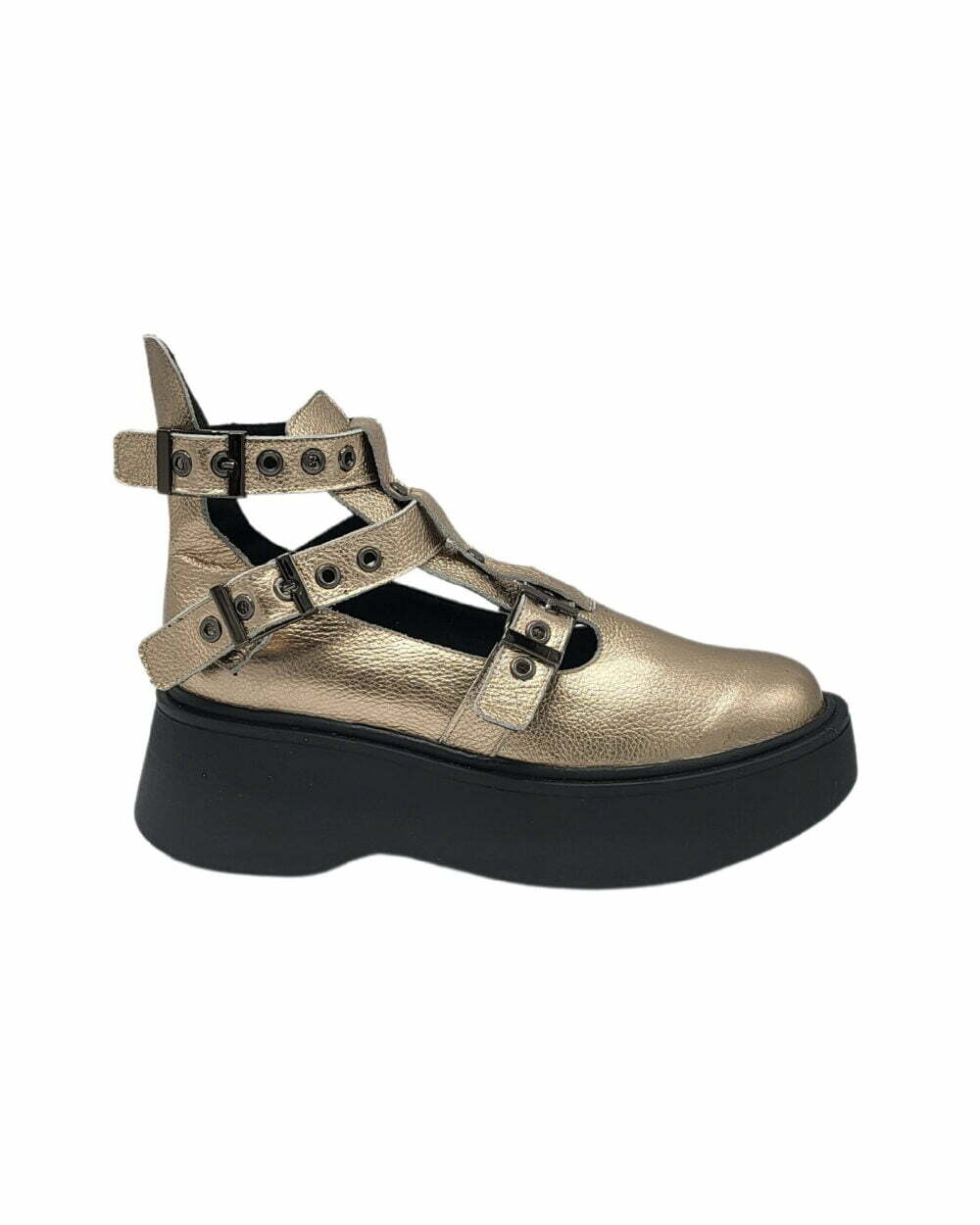 Pantofi cu catarame PF261-6 auriu